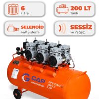 Hava Kompresörü Sessiz Ve Yağsız 200lt Gps750x3200
