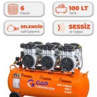 Hava Kompresörü Sessiz ve Yağsız GPS 1100x3 | 100 lt