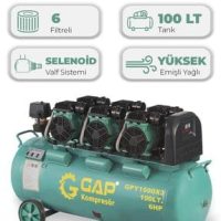 Hava Kompresörü Yüksek Emişli Yağsız Teknoloji 100lt Gpy1500x3