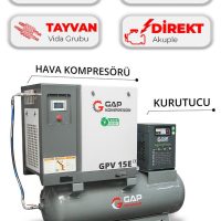 Hava Kompresörü Depo Üstü İnvertörlü Vidalı 15Hp 500Lt GPV15E