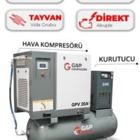 Hava Kompresörü Depo Üstü İnvertörlü Vidalı 20Hp 500 lt GPV20E