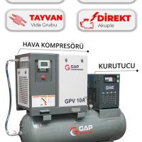 Hava Kompresörü Depo Üstü Vidalı 10Hp 500 lt GPV10A