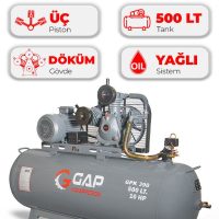 Hava Kompresörü Pistonlu 500 Lt 3 Kafa 12 Bar 10 Hp Gpk390