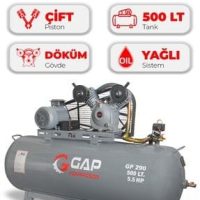 Hava Kompresörü Pistonlu 500 lt 2 Kafa 8Bar 5.5 Hp Gp290500
