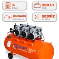 Hava Kompresörü Sessiz ve Yağsız 200 lt Gps750x3200