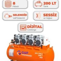 Hava Kompresörü Sessiz ve Yağsız 200 lt Gps750x4