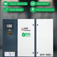 İnvertörlü Vidalı Hava Kompresörlü 100hp (Tek Makine) Gpv100e